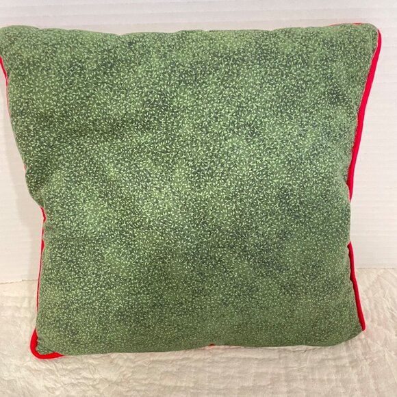 Gardens Angel Bug Decorative Pillow With Red Floral Design & Green Backing - Picture 5 of 8